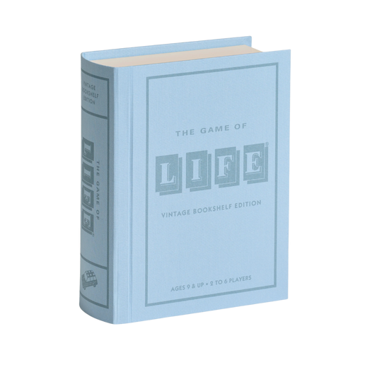 The Game of Life Vintage Bookshelf Edition in a fabric-wrapped book style case, available in Toronto and shipping across Canada.
