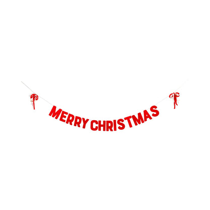 Red felt 'merry christmas' banner 5ft long. Available for pick up in Toronto and fast shipping Canada wide.