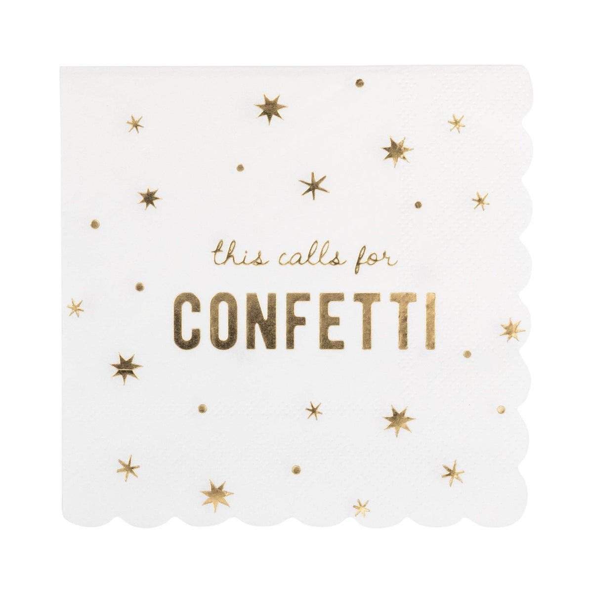 This Calls for Confetti cocktail napkins with gold foil stars