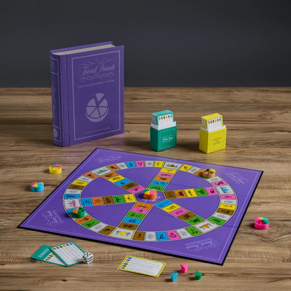 Opened Trivial Pursuit Vintage Bookshelf board showing categories and layout, ready to ship Canada-wide