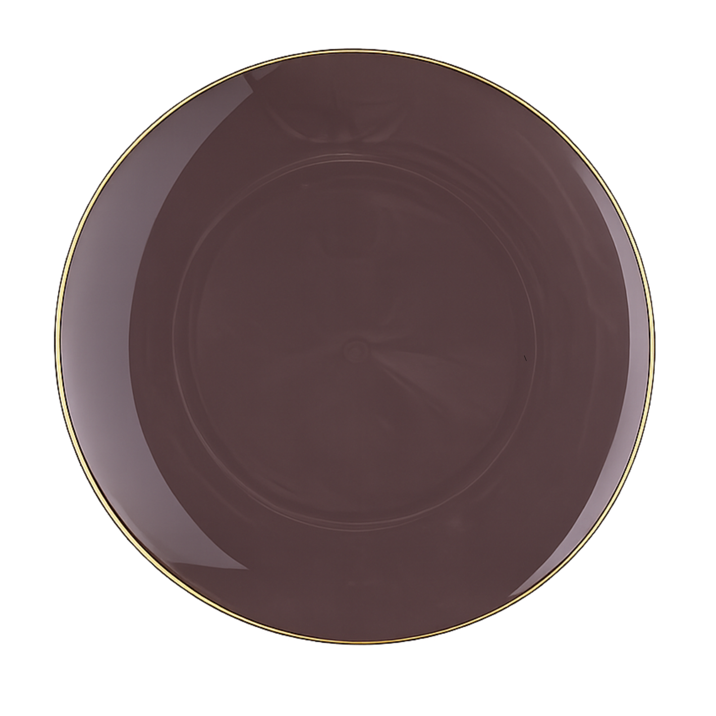 TRUFFLE BROWN & GOLD ROUND REUSABLE DINNER PLATES | 10 PIECES