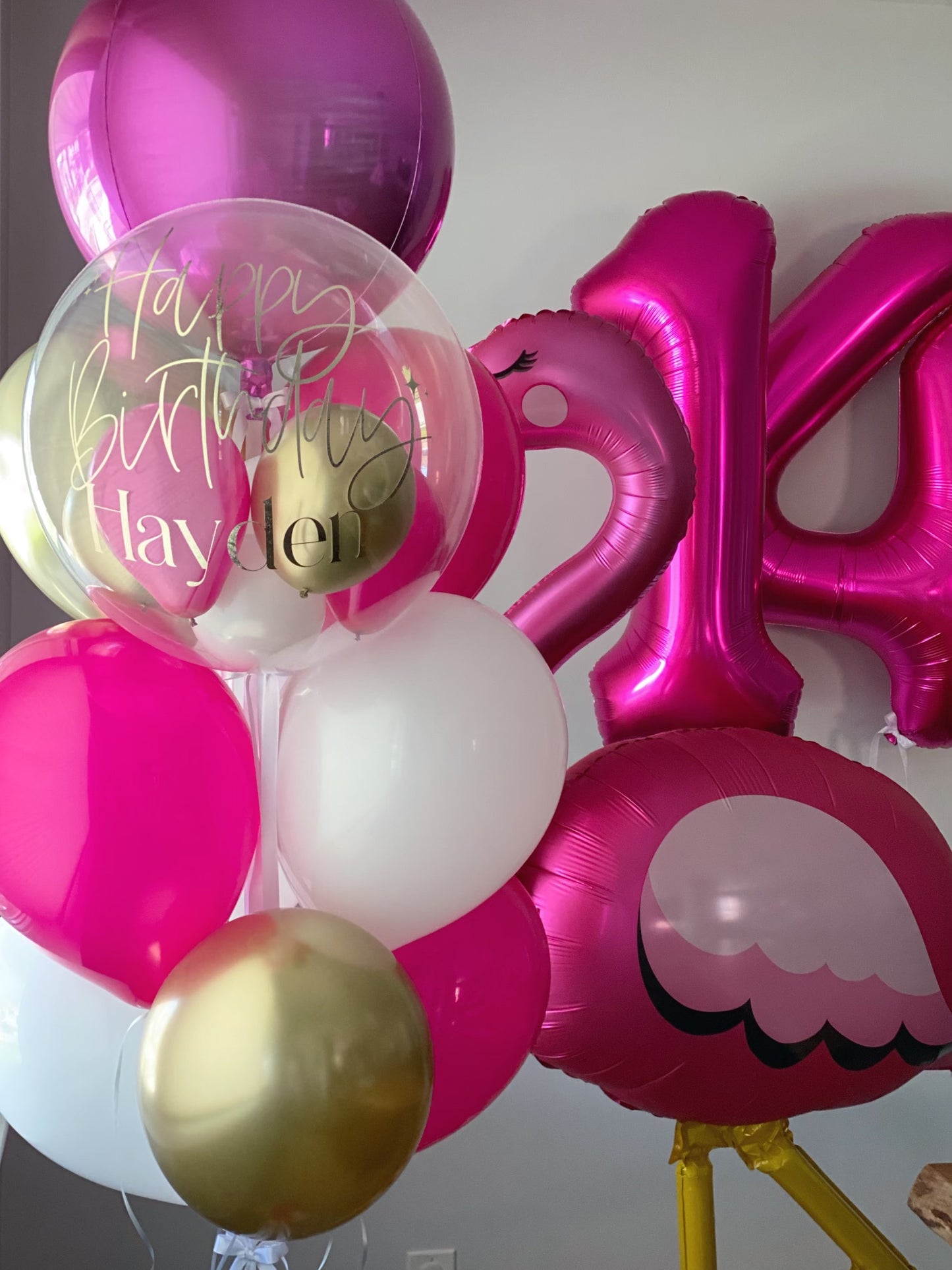14th birthday balloons in tropical theme