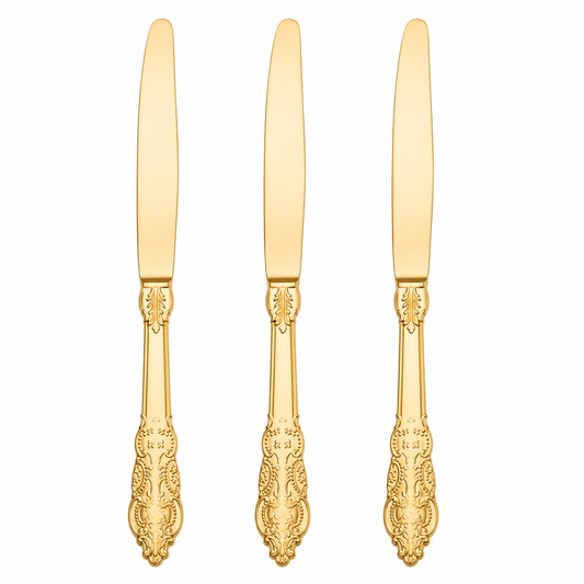 VENETIAN DESIGN GOLD REUSABLE KNIVES | 20 PIECES