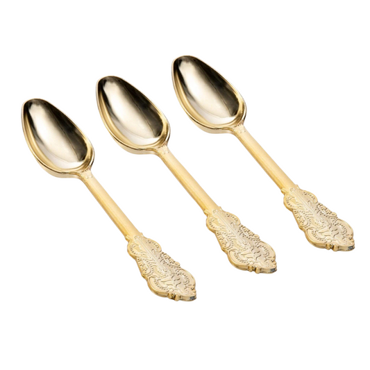 venetian style reusable gold spoons - luxe party pack of 20