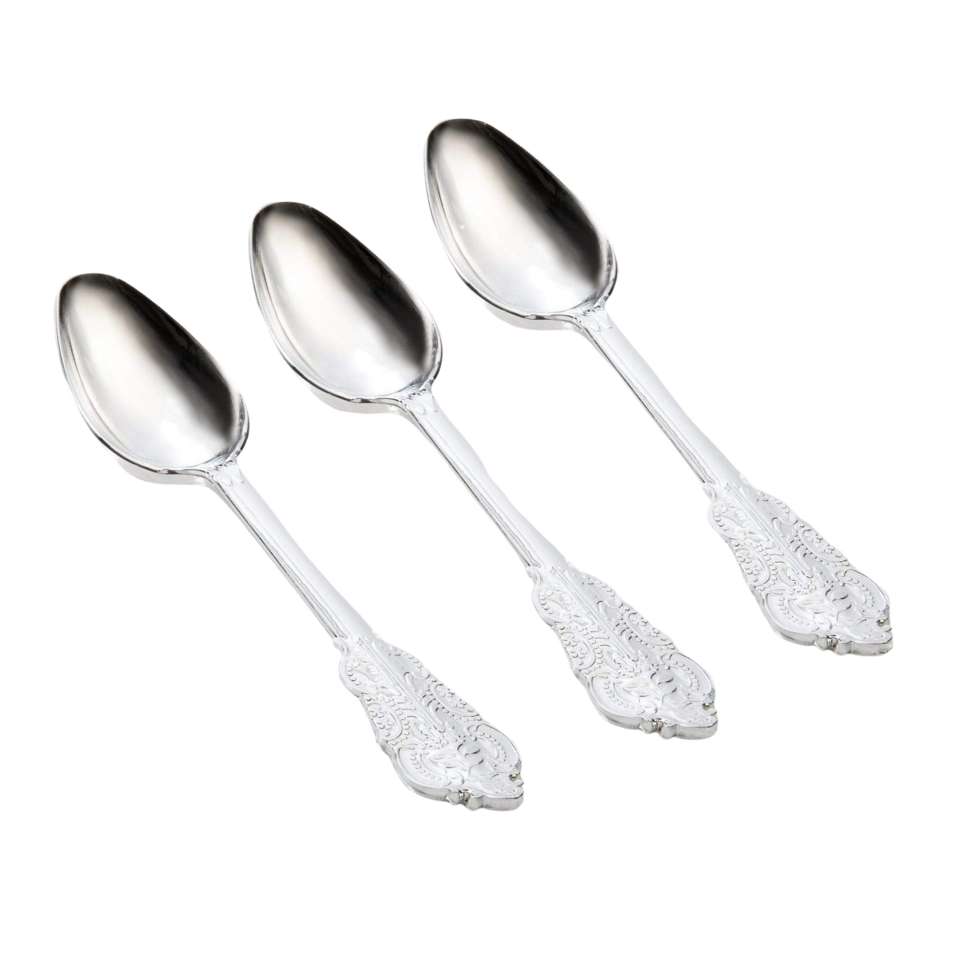venetian style reusable silver spoons - luxe party pack of 20