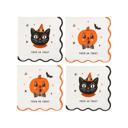 VINTAGE HALLOWEEN CHARACTERS COCKTAIL NAPKIN SET
