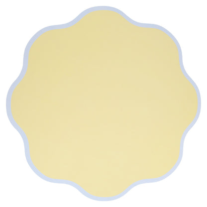 Yellow bordered wavy round paper placemat by Meri Meri available at our Toronto party shop
