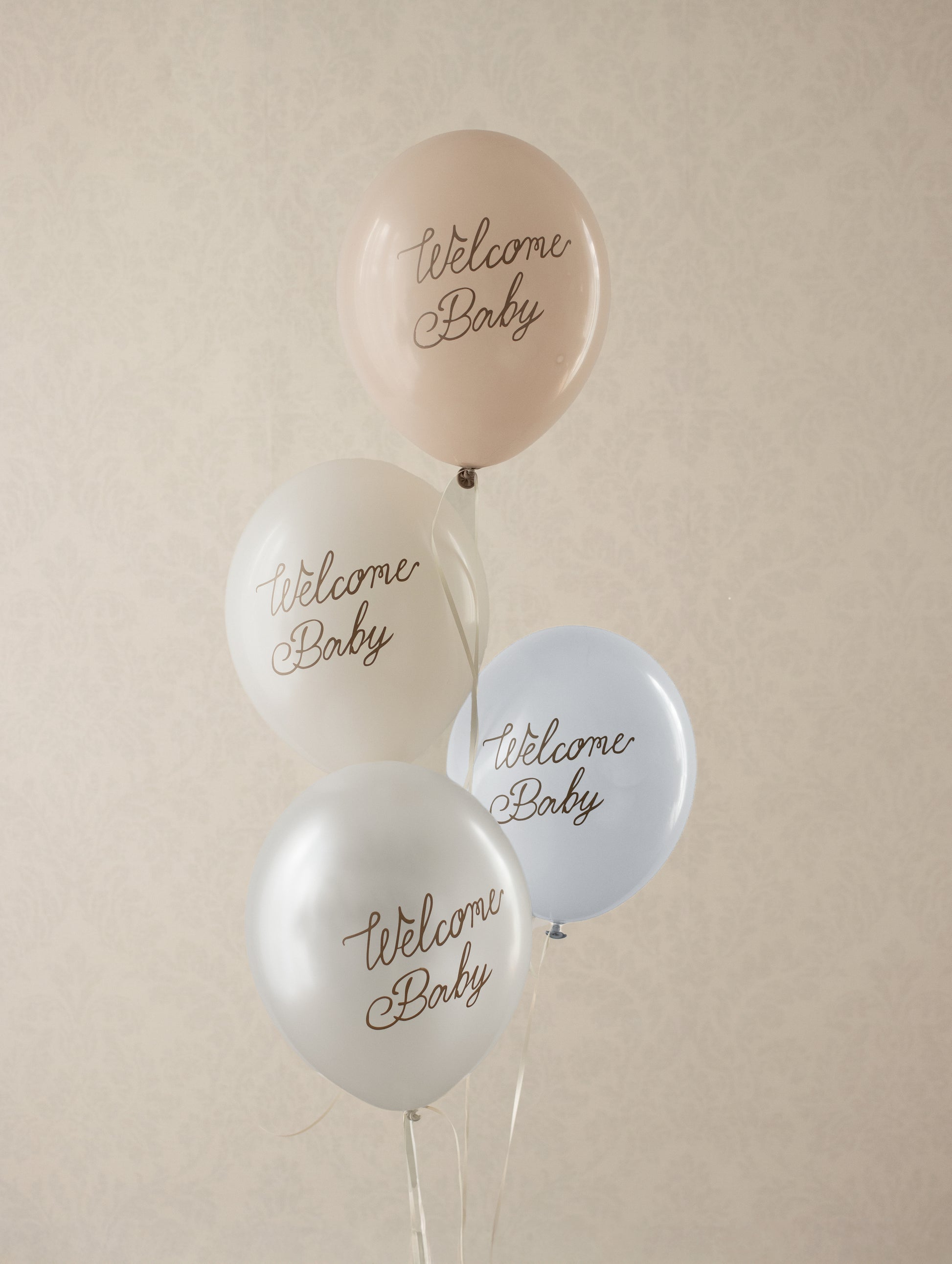 Elegant Welcome Baby balloon bouquet in pastel tones, perfect for Toronto baby shower celebrations.