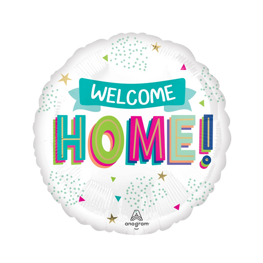 'welcome home' round foil balloon - standard size
