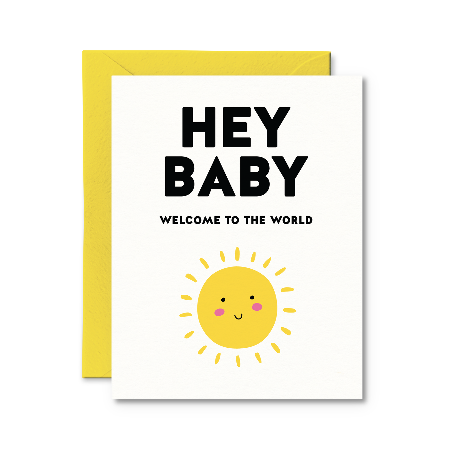 Modern baby greeting card with sunshine illustration available at our Toronto party shop.