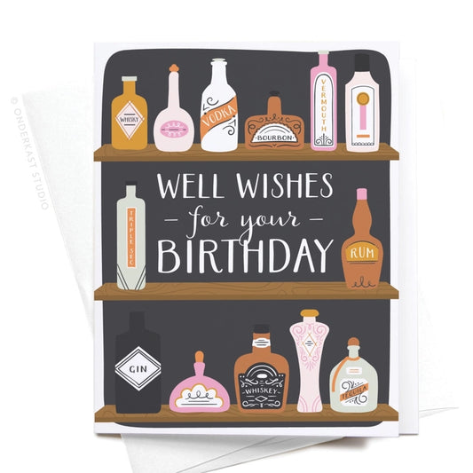 well wishes for your birthday bar shelves greeting card