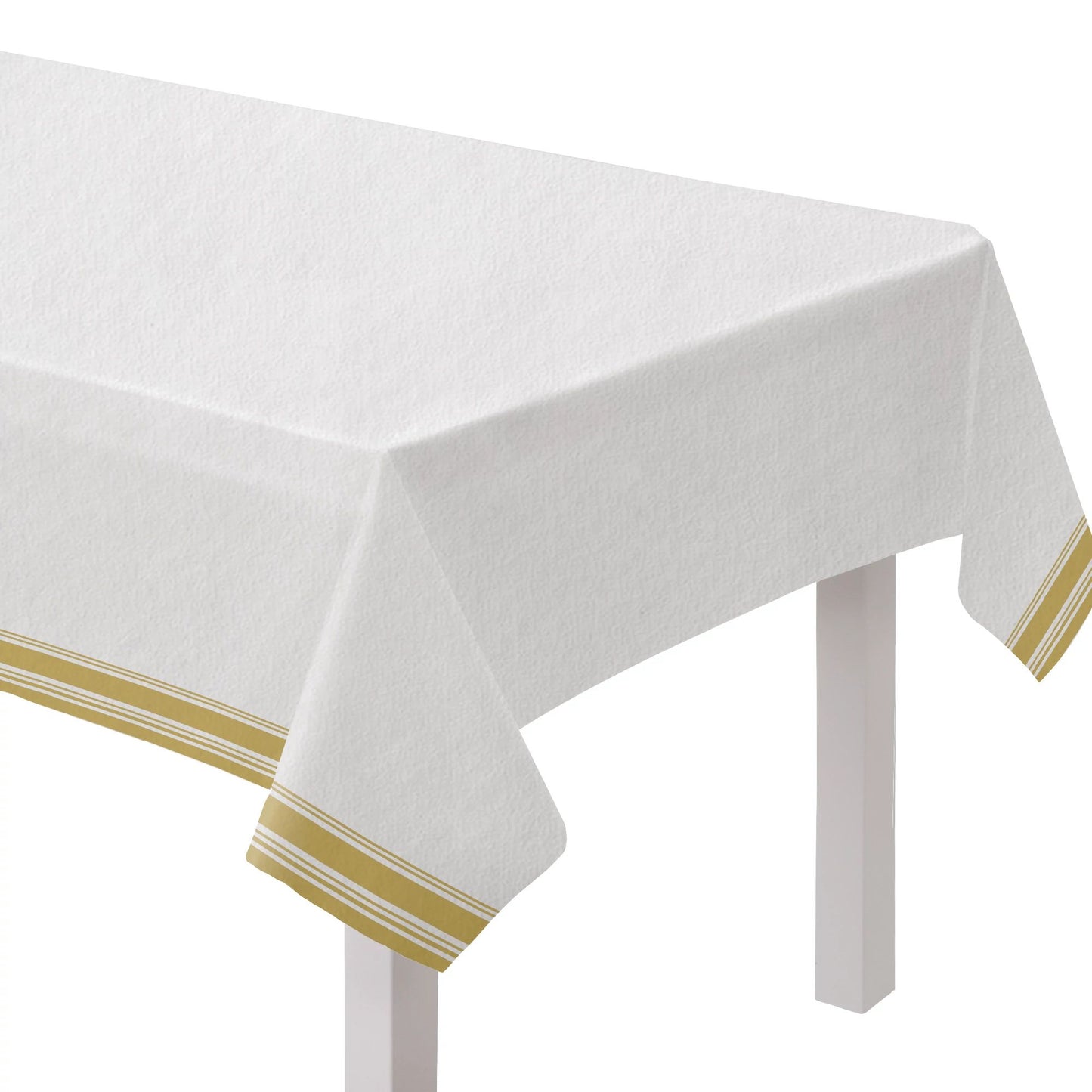 WHITE & GOLD TABLE COVER