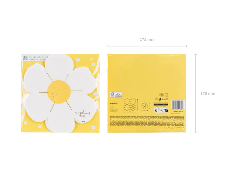 white and yellow daisy napkins