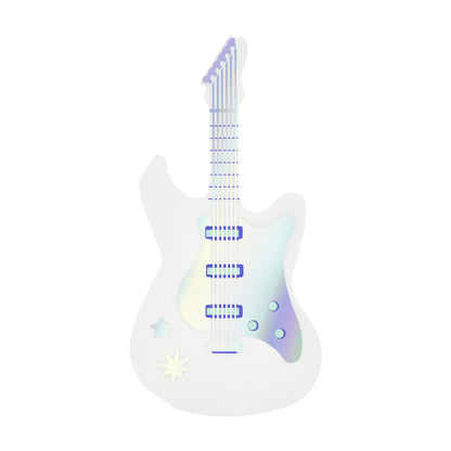 Iridescent white electric guitar shaped napkins by Meri Meri with holographic detail, available at our Toronto party shop.