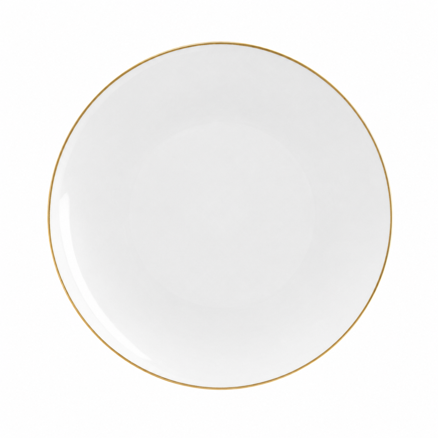 WHITE & GOLD ROUND REUSABLE DINNER PLATES | 10 PIECES