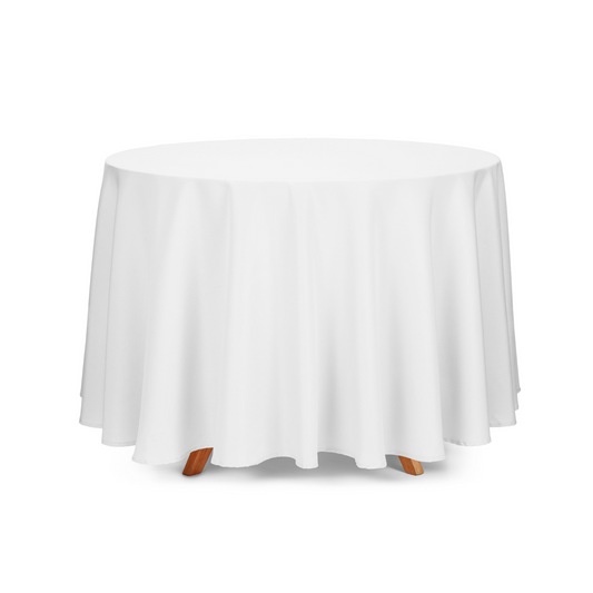 WHITE ROUND TABLECLOTH