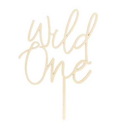 wooden cake topper "wild one"