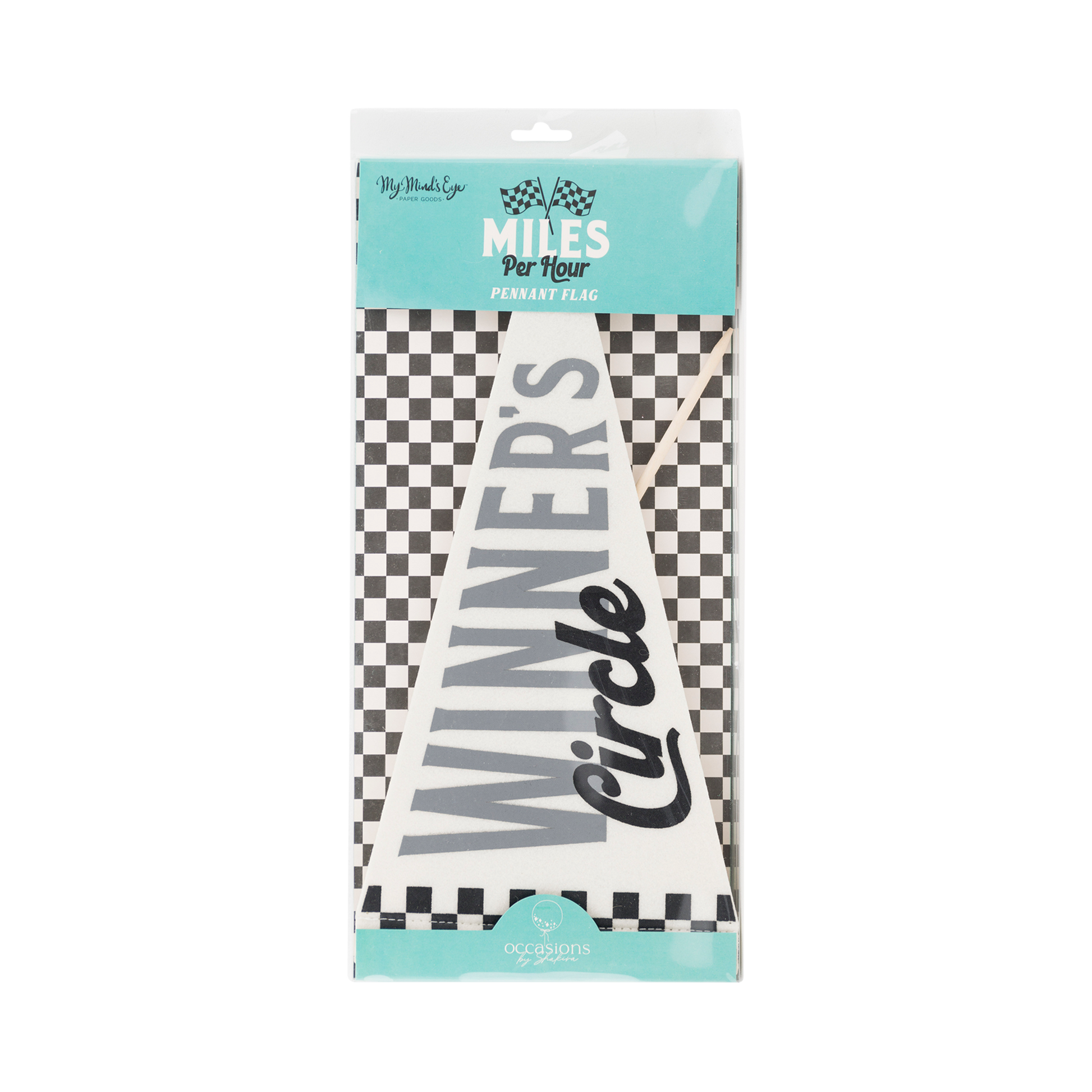 Winner’s Circle racing felt pennant in retail packaging