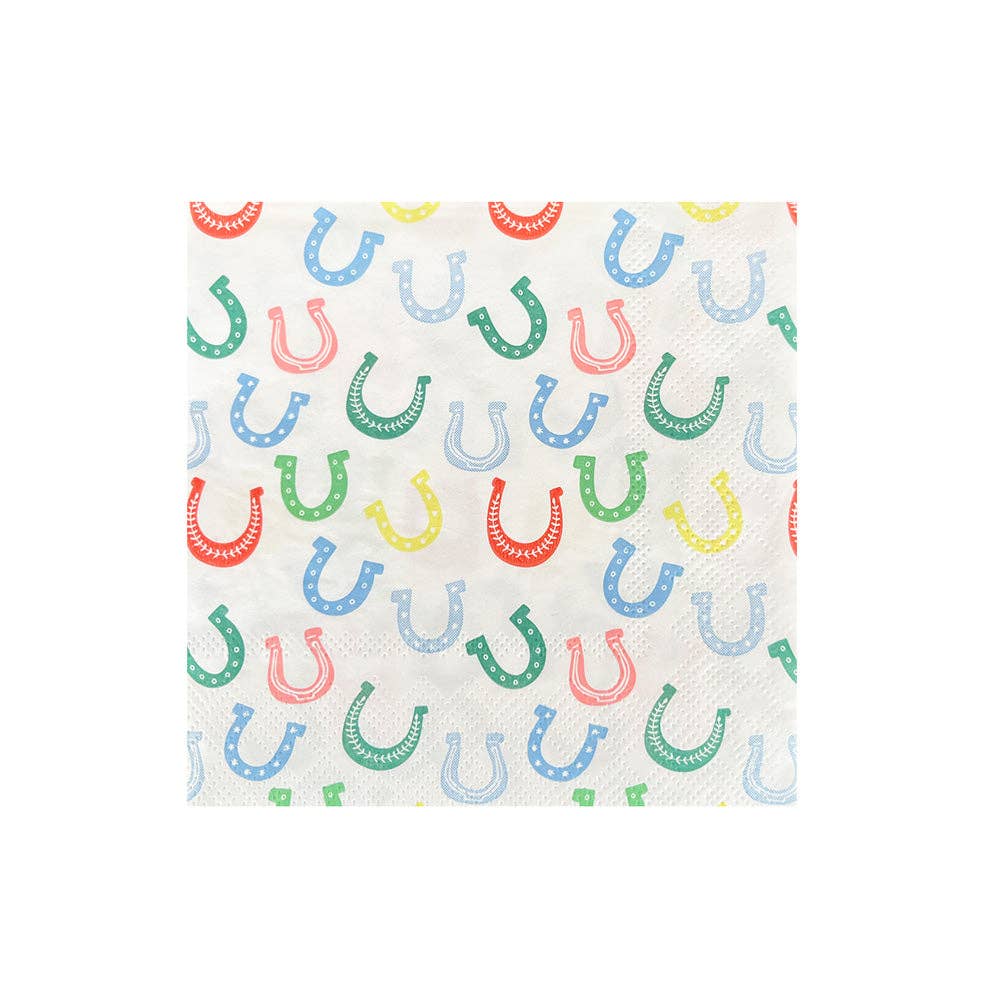 Colourful Yeehaw Horseshoe cocktail napkins for western-themed parties, available from our Toronto party store.”