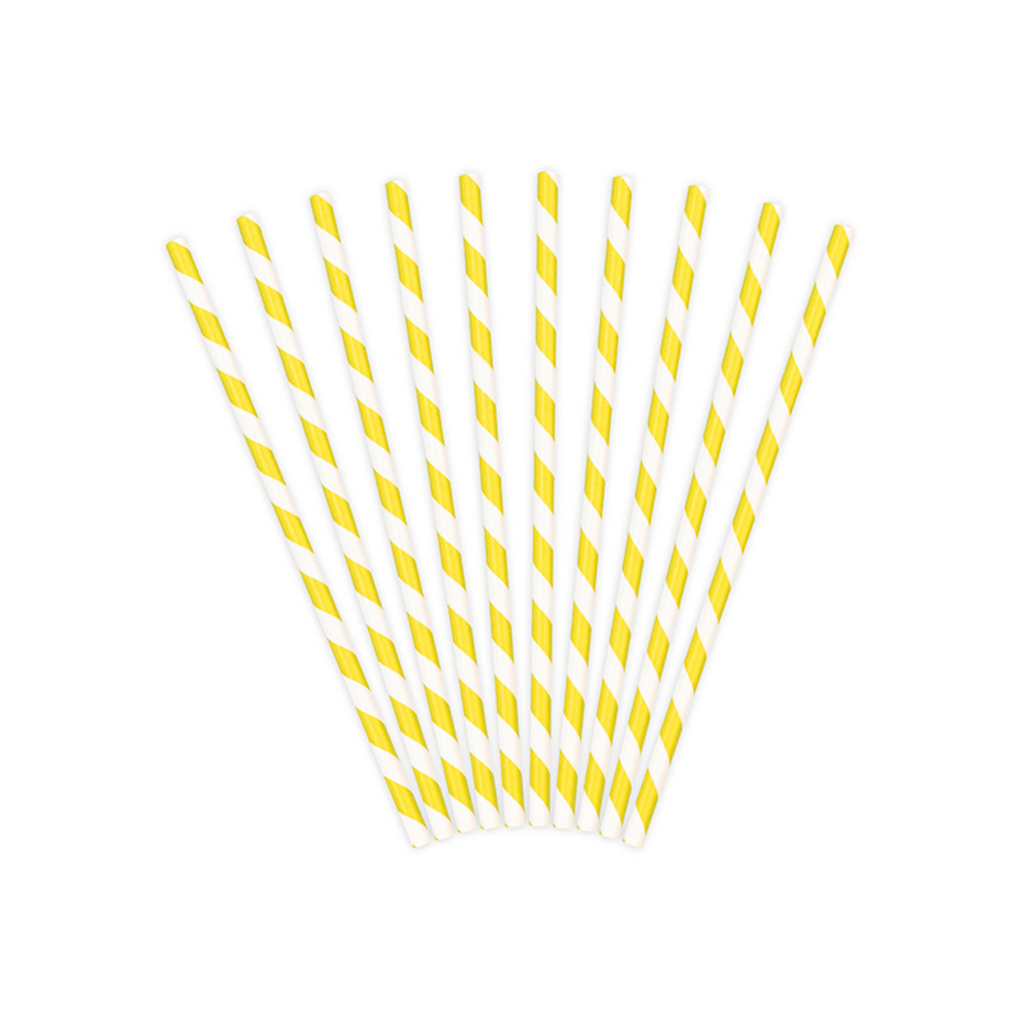 yellow and white striped straws by partydeco