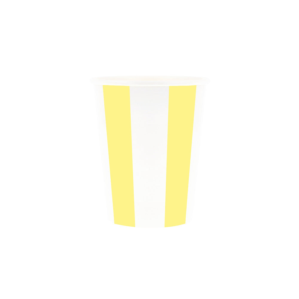 Yellow beach striped paper cup by Meri Meri available at our Toronto party shop