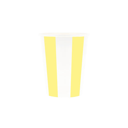 Yellow beach striped paper cup by Meri Meri available at our Toronto party shop