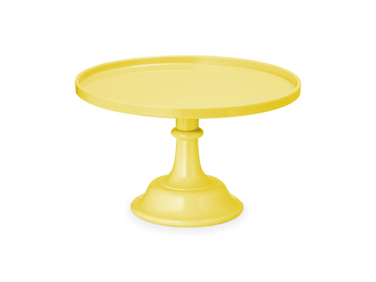 Yellow cake stand on pedestal, 9.4-inch diameter, available at Toronto party boutique Confetti My Party.