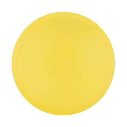 Solid yellow round paper plates- pack of 8. Sold in Toronto at Confetti My Party