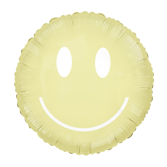 yellow smiley face foil balloon