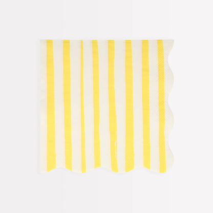 yellow stripe dinner napkins by meri meri