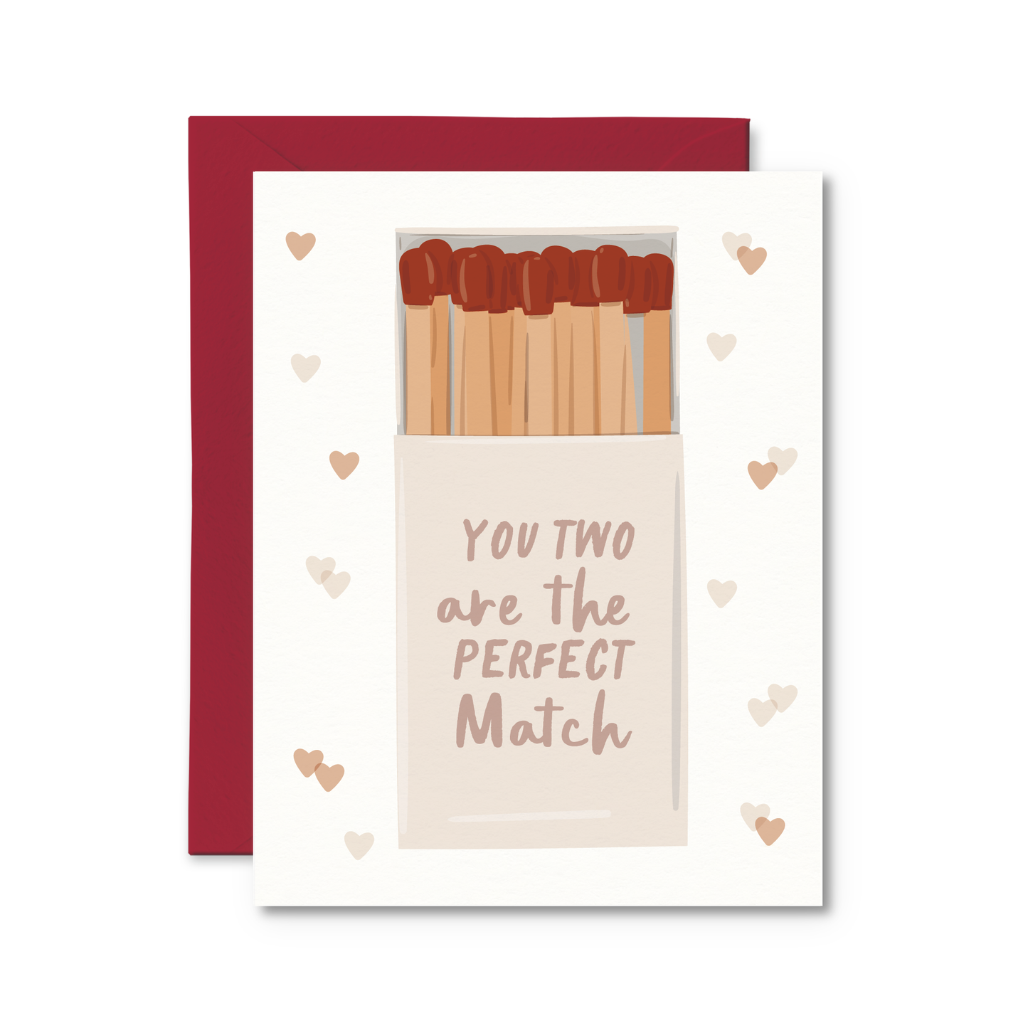 Wedding and love greeting card with illustrated matchbox design available in Toronto and shipping across Canada.
