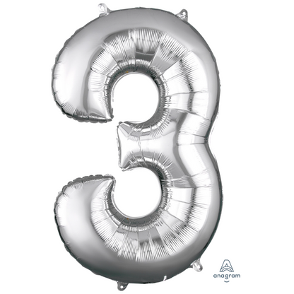 34" SILVER ANAGRAM FOIL NUMBERS