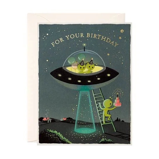 alien birthday card