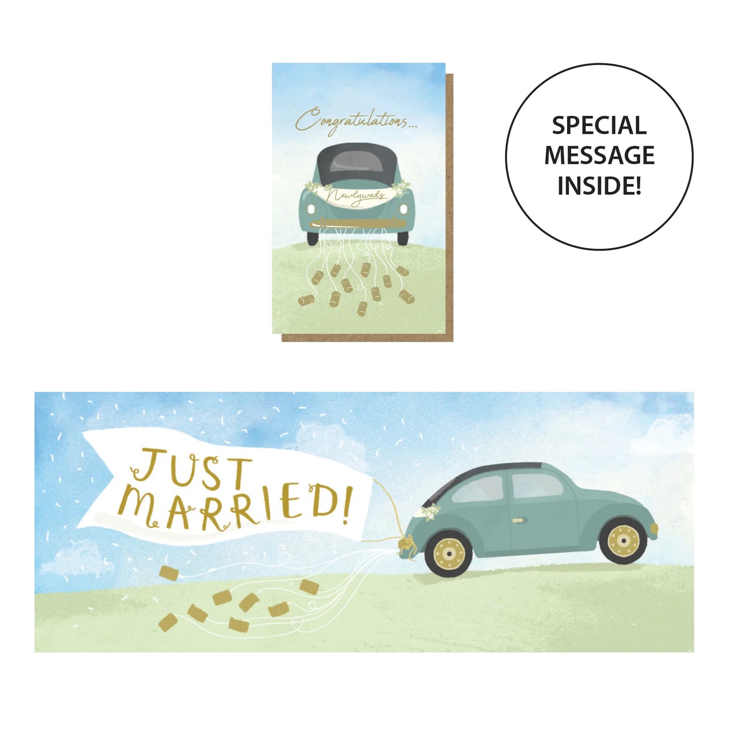 JUST MARRIED GREETING CARD