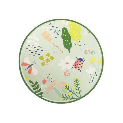 woodland themed paper plates images of insects, plants and trees