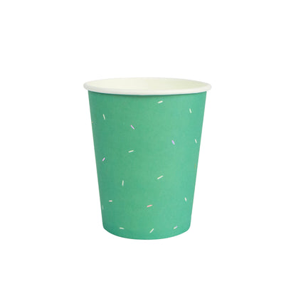 SPRINKLED GREEN PARTY CUPS