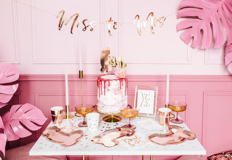 bachelorette party cake table set up