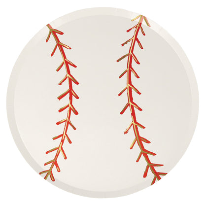 paper plate with baseball illustration