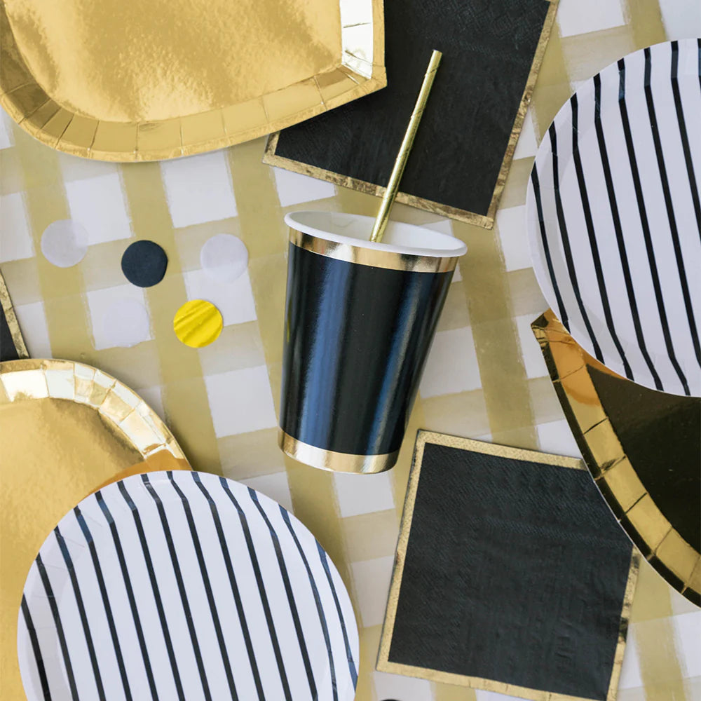 black and gold trim cocktail napkins photo inspo