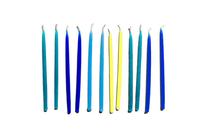 blue hand dipped birthday candles