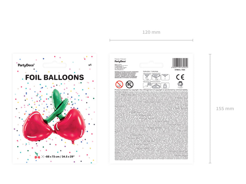 cherry foil balloon packaging