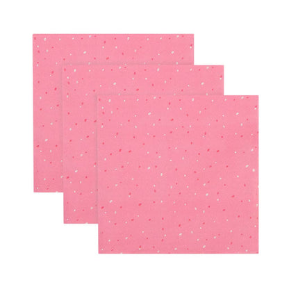 pink paper napkin with dark pink speckle