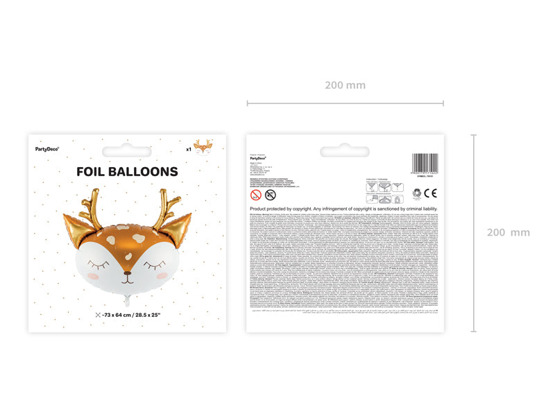 blushing deer foil balloon