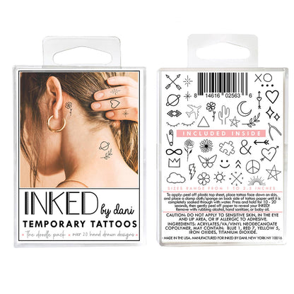 doodle style tattoo packaging