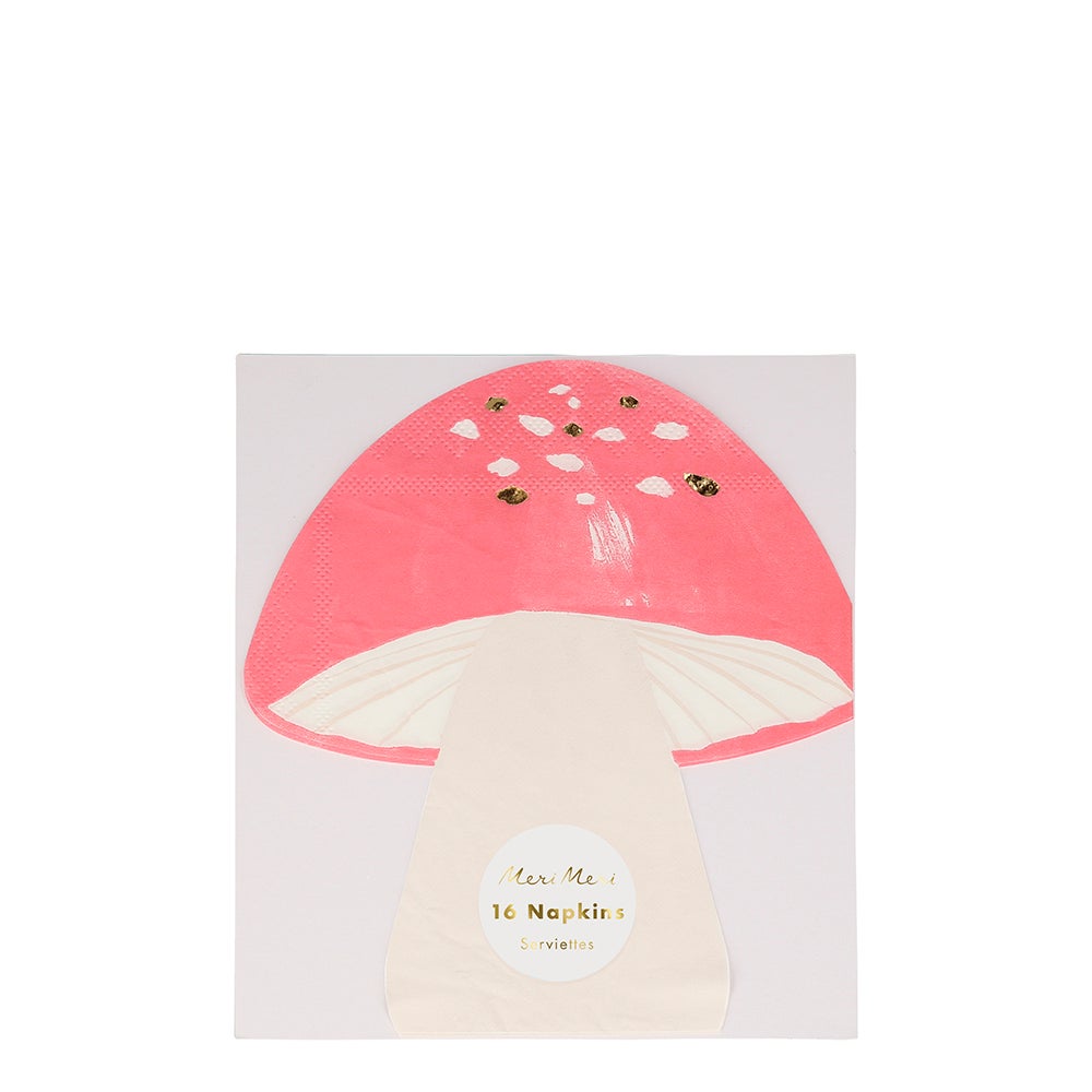fairy mushroom napkins with gold detail