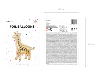 giraffe foil balloon packaging