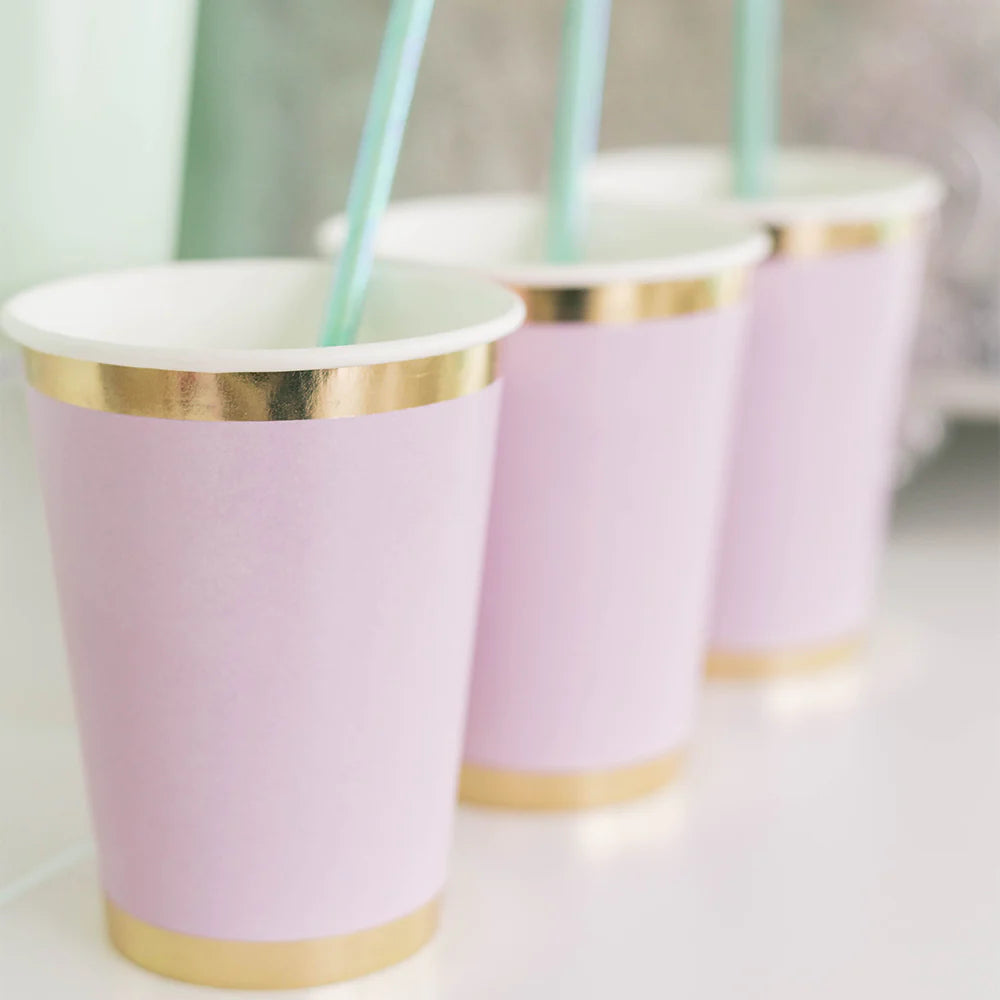 lilac paper party cups