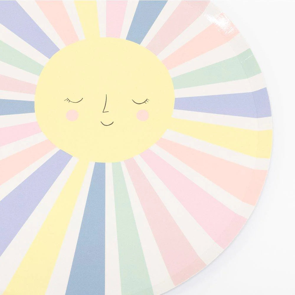 RAINBOW SUN PLATES BY MERI MERI – CONFETTIMYPARTY