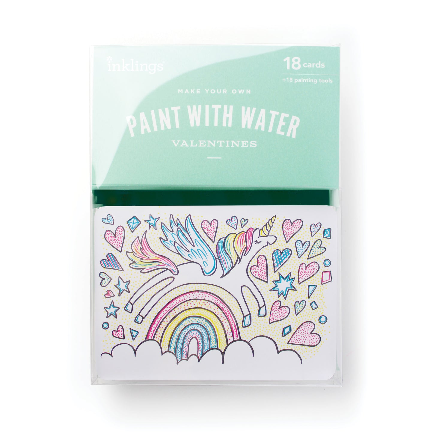 package of paint with water valentines card by inklings paperie