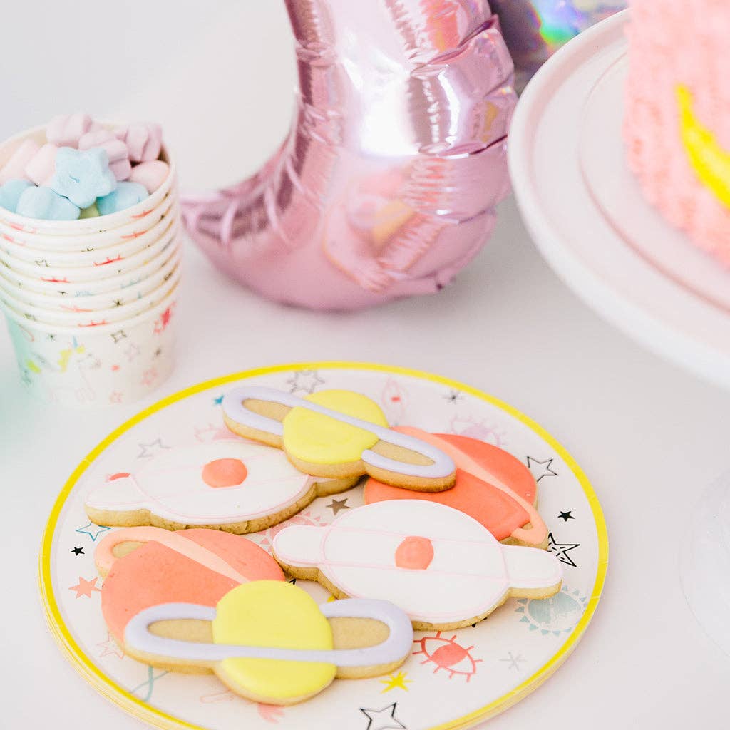  celestial paper plates with unicorns